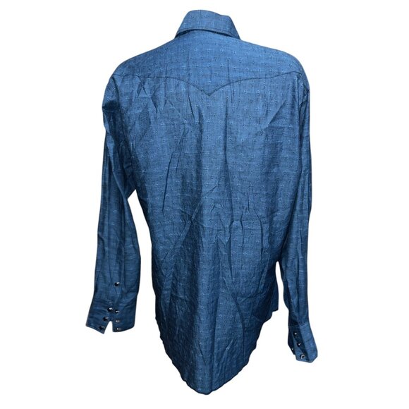 Panhandle Slim Eyelet Cutout Button Down Collared Shirt Sz 34 ( XL) Mens 16.5" N - Picture 2 of 12